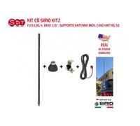 KIT CB SIRIO KIT2 FLEX-LOG 4, BASE 3/8", SUPPORTO ANTENNA INOX, CAVO 4MT RG 58