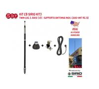 KIT CB SIRIO KIT3 TWIN-LOG 3, BASE 3/8", SUPPORTO ANTENNA INOX, CAVO 4MT RG 58