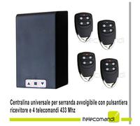 Kit centrale comando serranda avvolgibile garage box + ricevitore 4 telecomandi