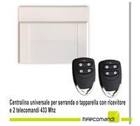 Kit centrale di comando serranda garage + ricevente e 2 telecomandi 433 Mhz