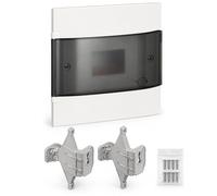 Kit centralino da Incasso 8 Moduli con Adattatori per installazione/sostituzione vecchi centralini E215P/8BN e F215P/8D su vecchie Scatole Murate Serie E215/F215.Sportello Fumé Bianco, Viti Incluse