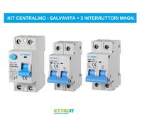 KIT CENTRALINO DIFFERENZIALE SALVAVITA 25A+2MAGNETOTERMICI 10A-16A 2 MODULI