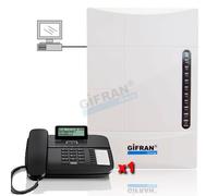 Kit Centralino telefonico analogico 3/8 + 1 telefono Gigaset nero centralini PC