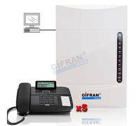 Kit Centralino telefonico analogico 3/8 + 5 telefoni Gigaset nero centralini PC