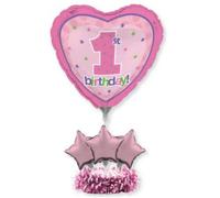 Kit CENTROTAVOLA Palloncini 1° compleanno Rosa bambina - Fai da Te - bimba