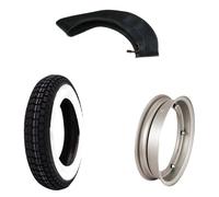 KIT CERCHIO CAMERA ARIA COPERTONE FASCIA BIANCA 3.50-10 PIAGGIO VESPA 150 SPRINT