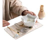 Kit cerimoniale per il tè verde - Supporto in ceramica da 900 G, supporto per supporto da frusta, cucchiaio per polvere | Produzione di bevande Collezione di consapevolezza rituale quotidiana Massaggi