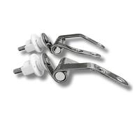 Kit Cerniere Copriwater Conca Ideal Standard termoindurente fisse inclinate a 45° Acciaio - per Sedili in termoindurenti Conca - Fissaggio inclinato con farfalla