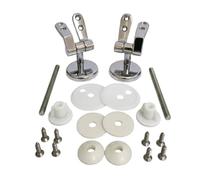 Kit Cerniere Copriwater in Metallo per Sedili in Legno - Universali, Regolabili - Cerniere Mini per Copriwc - alta compatibilità per sedili Wc in legno - Fissaggio dal basso