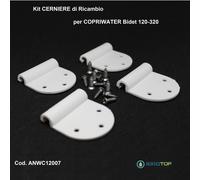 KIT CERNIERE DI RICAMBIO copriwater bidet x articolo 120-320 ORIGINALE-Idrotop