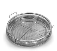 Kit Cestello Barbecue Rotondo in Acciaio Inox per Cucina da Esterno e Campeggio