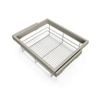 Kit Cestello in Filo Metallico e Telaio per Armadio 600 mm in Alluminio e Plastica Emuca