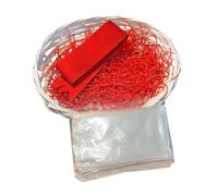 Kit Cesto Regalo Natalizio con Riempimento Cellofan Nastro - Bianco Rosso