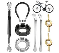 Kit chiave a raggio per bicicletta, 8 pezzi, smonta pneumatici per bicicletta, in acciaio inossidabile, include chiavi a raggi di 8 dimensioni, smontaggio pneumatico, adatto per la manutenzione e la