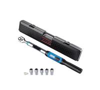 Kit chiave dinamometrica digitale 1/2in Drive con indicatore LED e cicalino Testa a cricchetto a doppia direzione Utensile manuale for la riparazione di motociclette per bicicletta(7.4-147.5 ft-lbs)