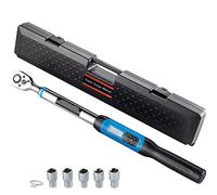 Kit chiave dinamometrica digitale Unità da 1/2 pollice con LED e amp;Indicatore cicalino Strumento manuale for la riparazione di motociclette con testa a cricchetto a doppia direzione(5-99.5 ft-lbs)