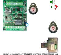 CHIAVE ELETTRONICA KIT 2 TRASPONDER PROSSIMITA' SICUREZZA ANTIFURTI AUTOMATISMO