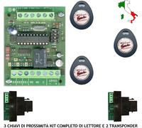 KIT CHIAVE ELETTRONICA PROSSIMITÀ 3 CHIAVI 2 LETTORI ANTIFURTO AUTOMATISMO 12 V