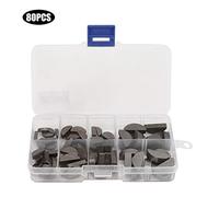 Kit chiave in legno in acciaio inossibile 80pcs tasti semicircolari assortimento con scatola di stoccaggio per macchinari industriali riparazione e manutenzione automobilistica