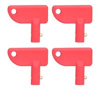 Kit Chiave Interruttore Batteria per Auto 4 Pezzi, Set di Accessori Isolatore ABS per Barca, Veicolo, camion. Mini Chiavi Rosse di Ricambio, Interruttore di Accensione