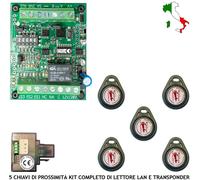 KIT CHIAVI ELETTRONICHE PROSSIMITÀ TRASPONDER 5 ANTIFURTO CODICE UNIVOCO 12 VCC