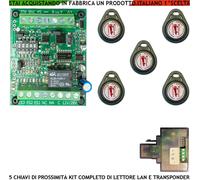KIT CHIAVI ELETTRONICHE PROSSIMITÀ TRASPONDER 5 ANTIFURTO CODICE UNIVOCO 12 VCC