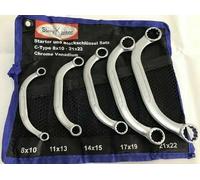 KIT CHIAVI INGLESI CHIAVI CURVE A DOPPIA TESTA 5 PEZZI CHROME VANADIUM