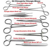 Kit Chirurgica Chirurgia Minore Dissezione Sutura Rimozione Pinze Porta Aghi 8pz
