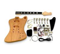 Kit Chitarra Fai da Te Offset Rovesciata - Corpo Mogano, Ebano, Oro, Grezzo