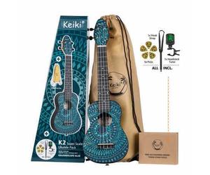 KIT Chitarra Ukulele soprano Keiki K2SS-BKC Kaleidoscope blu