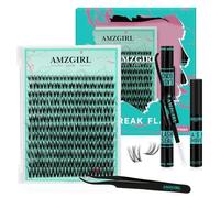 Kit Ciglia Extension144pc Kit Ciglia Finte Ciuffetti con legame nero Lashe sigillo, separatore e applicatore di colla per ciglia, Ciglia Finte di tipo Premium Wide Stem laser (Violet,D-Mix8-18mm)