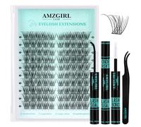 Kit ciglia finte Wispy Lash Clusters Kit per extension ciglia naturali 100 pezzi Ciglia finte singole sinistre e destre Curl C con colla e sigillante per ciglia finte e pinzetta(Sunup,C-10Pairs Kit)