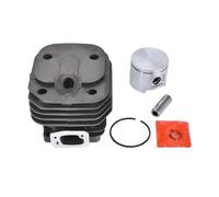 KIT CILINDRO E PISTONE HUS. 61 48MM CROMATO ADATTO for MOTOSEGA DA 61,5CC ANELLO CILINDRO PERNO ANELLI DI SICUREZZA MONTAGGIO KOBLEN