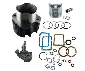 Kit Cilindro e Pistone + Pompa Olio + Serie Guarnizione Completa e Paraoli Compatibile per Motore Lombardini Diesel 6ld 360 per Motozappa e Motocoltivatore