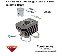 Kit cilindro EVOK Piaggio Ciao SI BOXER D 43mm spinotto 10mm elaborazione ghisa