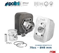 KIT CILINDRO GRUPPO TERMICO POLINI Ø46 SPINOTTO 12 75cc MODIFICA PER PIAGGIO