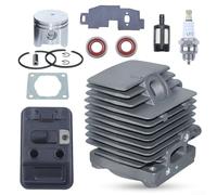 Kit cilindro pistone per silenziatore di scarico da 34 mm per decespugliatori FS75 FS80/FS85, set di ricambio in rame resistente, con guarnizioni, filtro carburante e guarnizioni