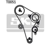 Kit cinghia distribuzione con profilo dente trapezoidale VKMA 01010 SKF per AUDI