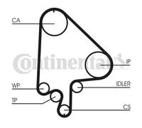 Kit cinghia distribuzione CT871K2 CONTINENTAL CTAM per OPEL ASTRA F Hatchback