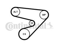 Kit cinghia trapezoidale multirighe con rullo tenditore 5PK1230K1 per OPEL AGILA