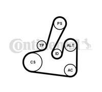 Kit cinghia trapezoidale multirighe con rullo tenditore 6PK1705K2 per PEUGEOT