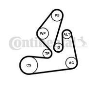 ContiTech Kit cinghia trapezoidale multirighe 7PK1970K1 con rullo tenditore per Nissan