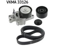 Kit cinghia trapezoidale multirighe VKMA 33126 SKF per PEUGEOT 206 Hatchback