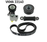 Kit cinghia trapezoidale multirighe VKMA 33140 SKF per PEUGEOT CITROËN FIAT