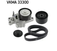 SKF Kit cinghia trapezoidale multirighe VKMA 33300 per Peugeot, Fiat, Citroën