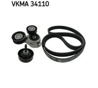 SKF Kit cinghia trapezoidale multirighe VKMA 34110 per Ford Focus II Tre volumi