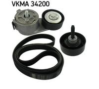 Kit cinghia trapezoidale multirighe VKMA 34200 SKF per FORD S-MAX GALAXY II