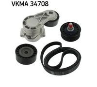 Kit cinghia trapezoidale multirighe VKMA 34708 SKF per PEUGEOT FORD CITROËN