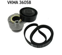 SKF Kit cinghie Poly-V VKMA 36058 trapezoidale multirighe per Renault Nissan