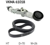 SKF Kit cinghia trapezoidale multirighe Poly-V VKMA 61018 per Toyota RAV 4 II, Corolla